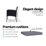 Gardeon 2PC Outdoor Dining Chairs Patio Furniture Rattan Lounge Chair XL Ezra - Rear View