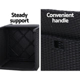 Gardeon 3PC Bistro Set Outdoor Furniture Rattan Table Chairs Cushion Patio Garden Hugo - Rear View