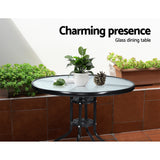 Gardeon 3PC Bistro Set Outdoor Furniture Rattan Table Chairs Cushion Patio Garden Hugo - Extra Image
