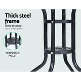 Gardeon 3PC Bistro Set Outdoor Furniture Rattan Table Chairs Cushion Patio Garden Lyra - Close-Up Angle