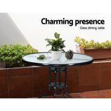 Gardeon 3PC Bistro Set Outdoor Furniture Rattan Table Chairs Cushion Patio Garden Lyra - Extra Image