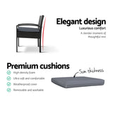 Gardeon 3PC Bistro Set Outdoor Furniture Rattan Table Chairs Cushion Patio Garden Felix - Extra Image