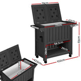 Gardeon Outdoor Storage Cabinet Box 80L Ice Bucket Cooler Rolling Serving Cart Kitchen Trolley - Top-Down View