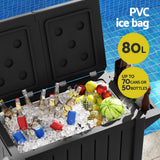 Gardeon Outdoor Storage Cabinet Box 80L Ice Bucket Cooler Rolling Serving Cart Kitchen Trolley - Close-Up Angle