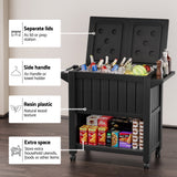 Gardeon Outdoor Storage Cabinet Box 80L Ice Bucket Cooler Rolling Serving Cart Kitchen Trolley - Low Angle