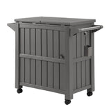 Gardeon Outdoor Storage Cabinet Box 80L Ice Bucket Cooler Rolling Serving Cart Kitchen Trolley Brown