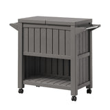 Gardeon Outdoor Storage Cabinet Box 80L Ice Bucket Cooler Rolling Serving Cart Kitchen Trolley Brown - Low Angle