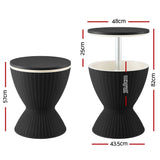 Gardeon Outdoor Bar Table Portable Ice Bucket Cooler 30L Adjustable Top Black - Front View