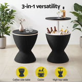 Gardeon Outdoor Bar Table Portable Ice Bucket Cooler 30L Adjustable Top Black - 45-Degree Angle