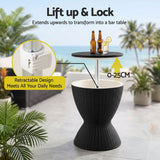 Gardeon Outdoor Bar Table Portable Ice Bucket Cooler 30L Adjustable Top Black - Rear View