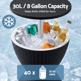 Gardeon Outdoor Bar Table Portable Ice Bucket Cooler 30L Adjustable Top Black - Close-Up Angle