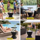 Gardeon Outdoor Bar Table Portable Ice Bucket Cooler 30L Adjustable Top Black - Extra Image