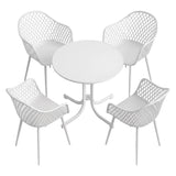 Gardeon 5PCS Outdoor Dining Set Table and Chairs Patio Furniture Garden Diamond White - Side View