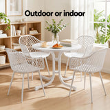 Gardeon 5PCS Outdoor Dining Set Table and Chairs Patio Furniture Garden Diamond White - Low Angle