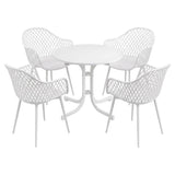 Gardeon 5PCS Outdoor Dining Set Table and Chairs Patio Furniture Garden Diamond White - Extra Image