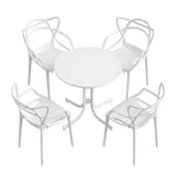 Gardeon 5PCS Outdoor Dining Set Table and Chairs Garden Patio Furniture Entwine White - Side View
