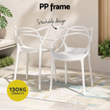 Gardeon 5PCS Outdoor Dining Set Table and Chairs Garden Patio Furniture Entwine White - Rear View