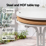 Gardeon 5PCS Outdoor Dining Set Table and Chairs Garden Patio Furniture Entwine White - Close-Up Angle