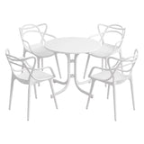 Gardeon 5PCS Outdoor Dining Set Table and Chairs Garden Patio Furniture Entwine White - Extra Image
