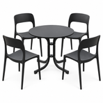 Gardeon 5PCS Outdoor Dining Set Table and Chairs Patio Furniture Garden Black