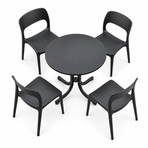 Gardeon 5PCS Outdoor Dining Set Table and Chairs Patio Furniture Garden Black