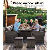Gardeon Outdoor Dining Set Wicker Table Chairs Setting 8 Seater - Top-Down View