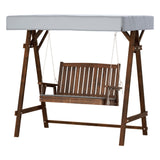 Gardeon Outdoor Wooden Swing Chair Garden Bench Canopy Cushion 2 Seater Charcoal - Low Angle