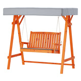Gardeon Swing Chair Wooden Garden Bench Canopy 2 Seater Outdoor Furniture - Low Angle