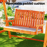 Gardeon Swing Chair Wooden Garden Bench Canopy 2 Seater Outdoor Furniture - Rear View
