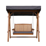 Gardeon Swing Chair Wooden Garden Bench Canopy 2 Seater Outdoor Furniture - Side View