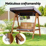 Gardeon Swing Chair Wooden Garden Bench Canopy 2 Seater Outdoor Furniture - Top-Down View