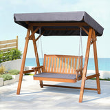 Gardeon Swing Chair Wooden Garden Bench Canopy 2 Seater Outdoor Furniture - Low Angle