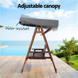 Gardeon Wooden Swing Chair Garden Bench Canopy 3 Seater Outdoor Furniture - 45-Degree Angle