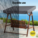 Gardeon Wooden Swing Chair Garden Bench Canopy 3 Seater Outdoor Furniture - Rear View