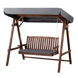 Gardeon Wooden Swing Chair Garden Bench Canopy 3 Seater Outdoor Furniture - Low Angle