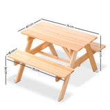 Keezi Kids Outdoor Table and Chairs Picnic Bench Set Children Wooden - Front View