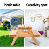 Keezi Kids Outdoor Table and Chairs Picnic Bench Set Children Wooden - Top-Down View