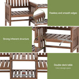 Gardeon Outdoor Garden Bench Loveseat Wooden Table Chairs Patio Furniture Brown - 45-Degree Angle