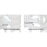 Gardeon Outdoor Garden Bench Loveseat Wooden Table Chairs Patio Furniture White - Top-Down View