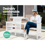 Gardeon Outdoor Garden Bench Loveseat Wooden Table Chairs Patio Furniture White - Close-Up Angle