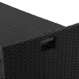 Gardeon Outdoor Storage Bench Box Wicker Garden Sheds Tools Cushion Patio Furniture Black - Top-Down View