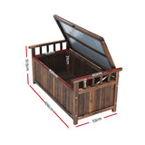 Gardeon Outdoor Storage Bench Box Wooden Garden Toy Tool Shed Patio Furniture Charcoal - Front View