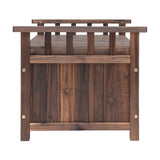 Gardeon Outdoor Storage Bench Box Wooden Garden Toy Tool Shed Patio Furniture Charcoal - Top-Down View