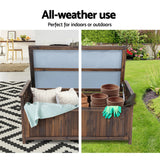 Gardeon Outdoor Storage Bench Box Wooden Garden Toy Tool Shed Patio Furniture Charcoal - 45-Degree Angle