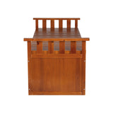 Gardeon Outdoor Storage Bench Box 129cm Wooden Garden Toy Chest Sheds Patio Furniture XL Natural - Side View