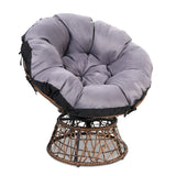 Gardeon Outdoor Chairs Outdoor Furniture Papasan Chair Wicker Patio Garden Brown - Low Angle