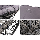 Gardeon Outdoor Chairs Outdoor Furniture Papasan Chair Wicker Patio Garden Grey - Side View