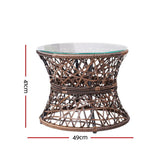 Gardeon Outdoor Lounge Setting Furniture Wicker Papasan Chairs Table Patio Brown - Side View