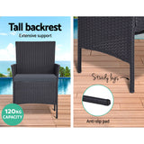 Gardeon 4 Seater Outdoor Sofa Set with Storage Cover Wicker Table Chair DarkGrey - 45-Degree Angle