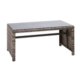 Gardeon 4 PCS Outdoor Sofa Set with Storage Cover Rattan Chair Furniture Grey - Side View